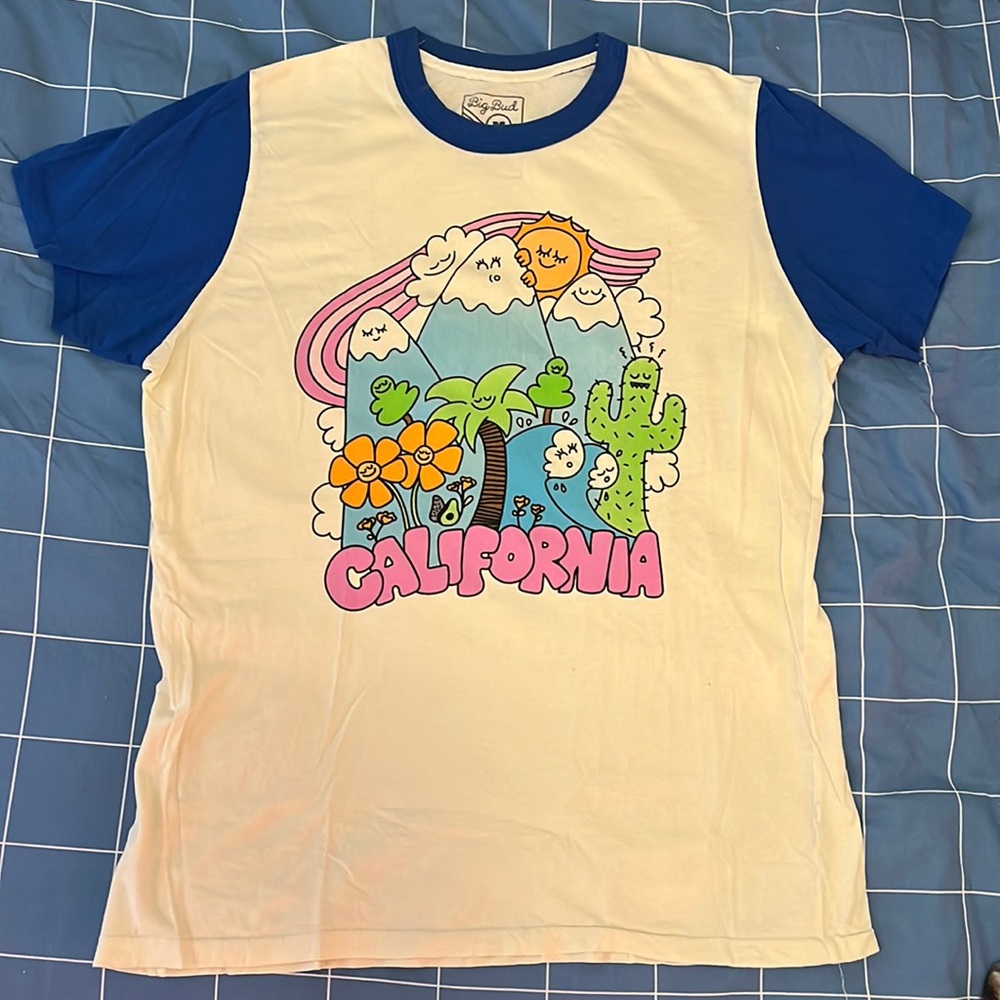 BIG BUD PRESS 🌄 California T-shirt 🌄 retired screenprint design // size M